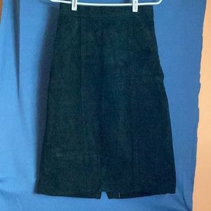 Hunter Green Suede Leather Skirt